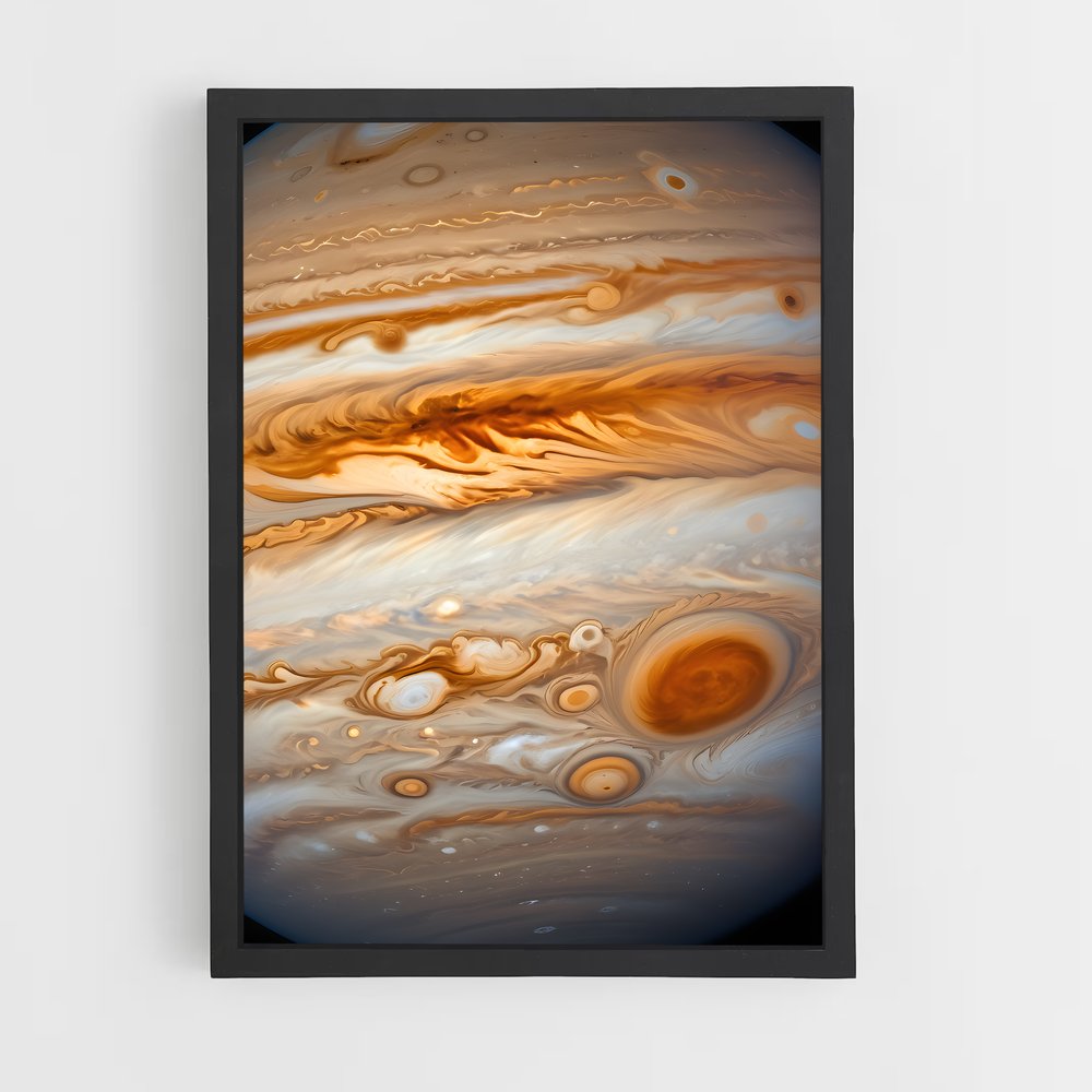 Poster Jupiter mystérieuse tempête rouge – affiche Système solaire (vue 2)